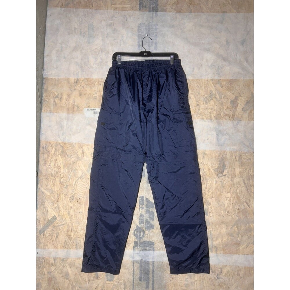 Vintage 90s Generra Sport Pants Large Loose Fit 2in1 Zip Shorts Navy Blue Track